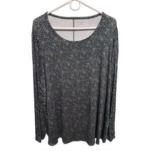 Lane Bryant Stretchy Lightweight Fall Floral Long Sleeve Shirt Tunic Plus 22/24